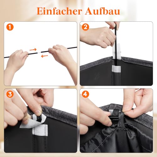 Lifewit 100L Pfandflaschen Sammelbehälter mit Deckel, Groß Pfandflaschen Aufbewahrung, Behälter Leergut & Altglas Aufbewahrung, Flaschensammler mit Loch Küche Abstellraum Flaschentasche, Dunkelgrau