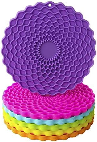 Allwell Select Coasters for Drinks, Set of 6, Silicone Rubber for Indoor and Outdoor Use  Maximum Protection for All Furniture Surfaces Including Wood and Leather (Festive Vibes)