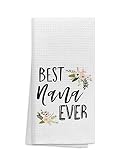 OHSUL Best Nana Ever Floral Absorbent Kitchen Towels Dish Towels Dish Cloth,Grandma Nana Mother's Da