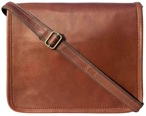 Image of Rustic Town 11-inch Small Vintage Leather Crossbody iPad Pro Tablet Messenger Bag for Men Women, Carryon Book Everyday Office Work College School Business