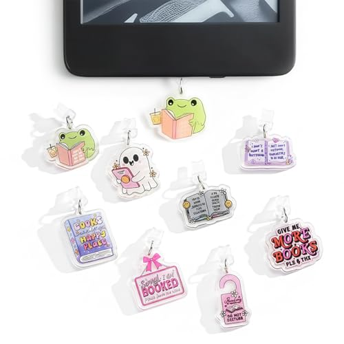 JYNVO 9 Piezas Tapones Antipolvo con Colgantes Divertidos, Micro USB para Kindle Paperwhite/Oasis/E Reader & Móviles Android   Accesorio Kindle para Mujeres