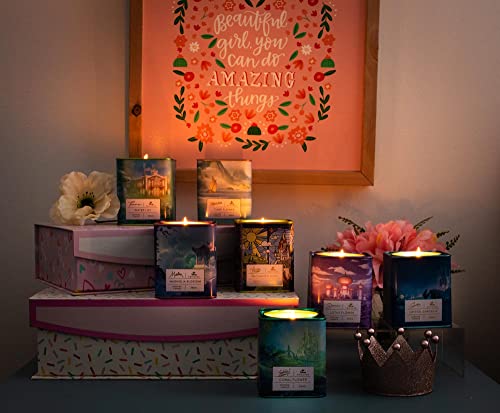 Disney Princess Home Collection Jasmine 11-Ounce Scented Tea Tin Candle With Water Lily Aromatic Fragrance | 28-Hour Burn Time | Home Decor Housewarming Essentials, Cute Gifts And Collectibles #TOP5