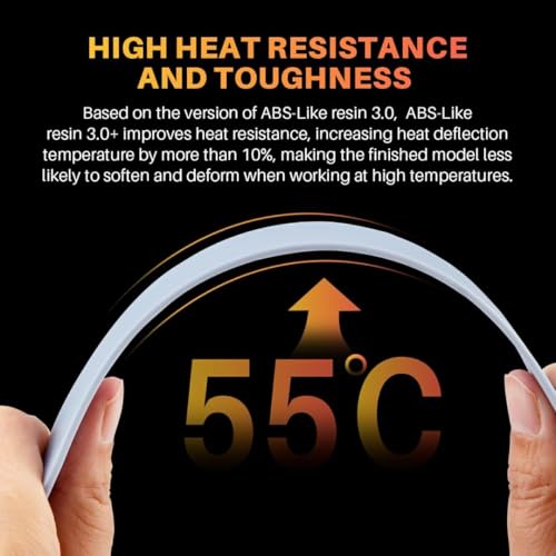 Image of ELEGOO ABS-Like Resin 3.0+ 2000g, Upgraded 3D Printer Photopolymer Resin, Higher Heat-Resistance Fast Curing High Precision Non-Brittle, Large, Black