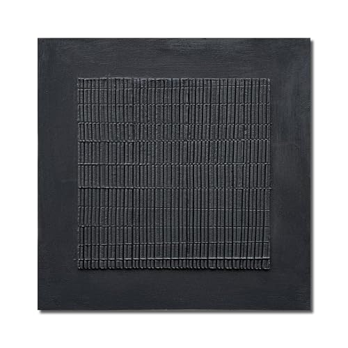 NANKAI Art Hand-Painted Thick Texture Black Canvas Abstract Art 24x24 inch Home Wall Art Deco Oil Painting