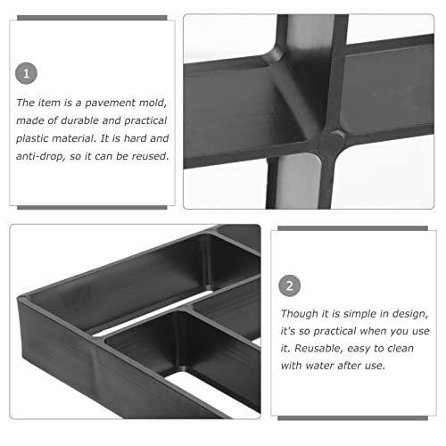 Healifty Forms Die Walkway Plastic For Paving Diy And Concrete Molding Walk Moulds Lawn Way Manually Maker Garden Stepping Reusable Black Molds Pathmate Paver Patio #TOP6