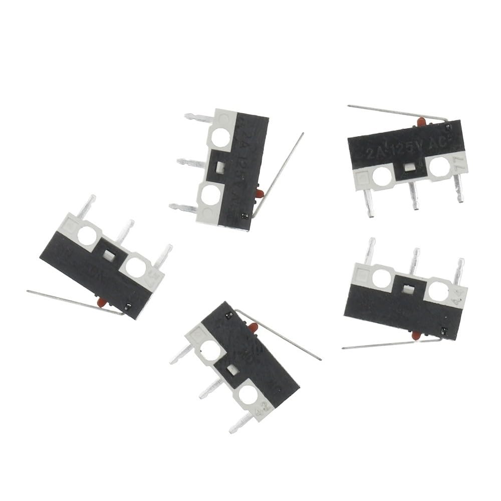 IDGTTLDF 10pc Limit Switch Momentary Push Button Switch 1A 125V AC Mouse Switch 3Pins Long Handle Lever Arm SPDT