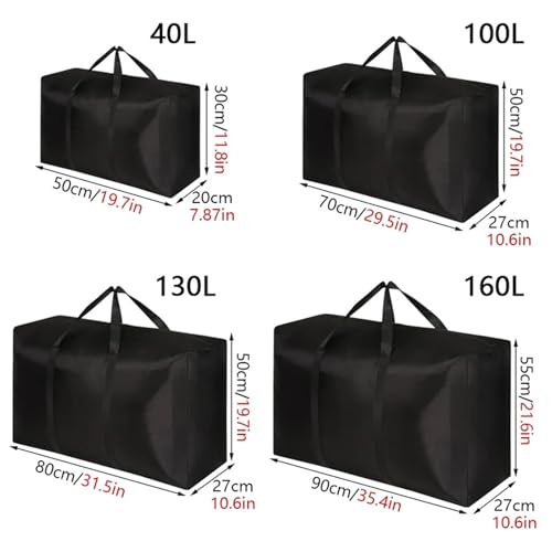Bolsa de mudanza impermeable XL 160L de gran capacidad para ropa y equipaje 6