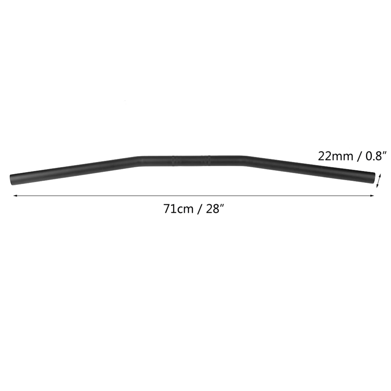 Manubrio moto 22 mm – 7/8 pollici 22 mm moto R Bend manubrio nero argento (nero)