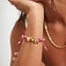HolidayQbee Bubble Initial Bracelets for Women-Dainty 14K Gold-Plated Knotty Bubble J Letter Initial Heart Bracelet Personalized Handmade Adjustable Rope Bracelets Jewelry Gifts for Valentine's Day