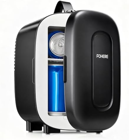 FOHERE Mini Fridge Portable, 5 Liter/6 Cans Small Fridge Cooler &...