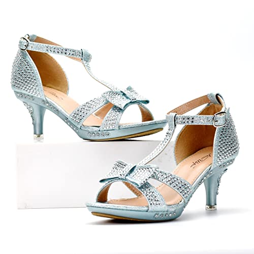 Image of Nova Utopia Toddler Little Girls Low Medium Heel Dress Sandal Flower Girl Shoes (size 9-4)