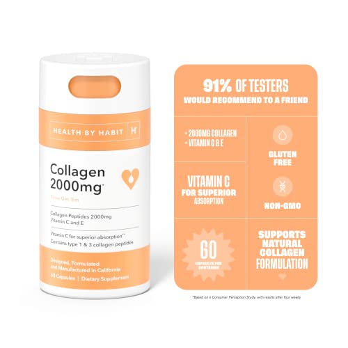 H' Habit Health By Habit Collagen Supplement (60 Capsules) - Vitamin C & Vitamin E thumb #2