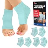 Moisturizing Cracked Heel Socks - Treat Dry Heels Fast Pain Relief from Cracking Feet with these Gel Heel Protector Pads for Women and Men by ARMSTRONG AMERIKA (3 Pairs)