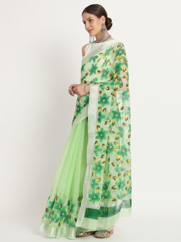 DESERT DORIA green kota doria silk saree – image 2