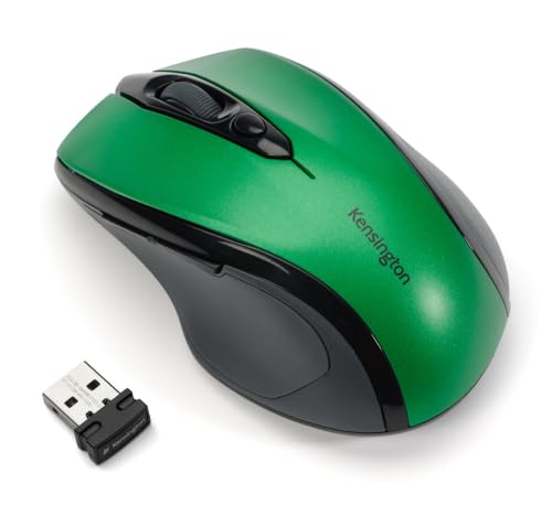 Souris optique sans fil Kensington verte K72424WW avec récepteur USB Plug and Play