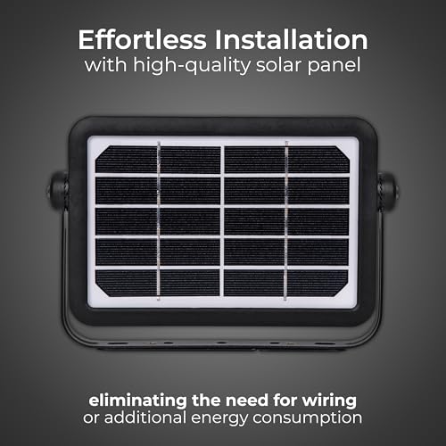 Luceco Solar Powered LED Outdoor Floodlight with PIR Motion Sensor, Security Light, Exterior Lighting, Angular Design, Adjustable, Guardian, Black, IP65, 5W, 550lm, 4000K, LEXSF6B40 - Image 4