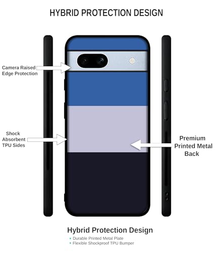 Image of Three Color Stripes Design Premium 2D Printed Metal Back Case Cover for Google Pixel 7A 5G