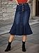 Allegra K Denim Skirt for Women's Washed High Waisted Fishtail Midi Jean Skirts Medium Dark Blue