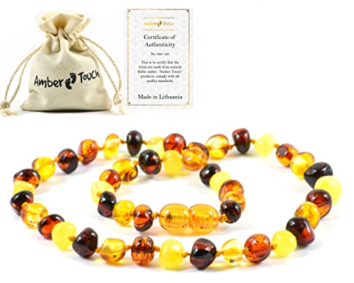Amber Necklace (Unisex) - Natural Amber from Baltic Region, Genuine Amber (13 in.)3