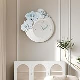 Orologio da parete in acrilico, motivo floreale, per ufficio, camera da letto, studio, ingresso, sala da pranzo, funzionamento a batteria, creativo e silenzioso