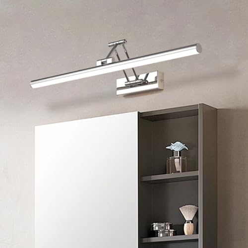 Applique murale LED avec télécommande, lampe de salle de bain sans fil orientable 350°