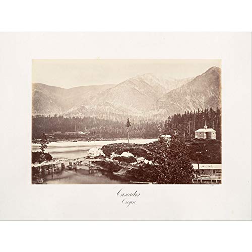 Affiche Cascades dans l'Oregon Original Vintage Noir&Blanc Grand Mur Vide 91x121