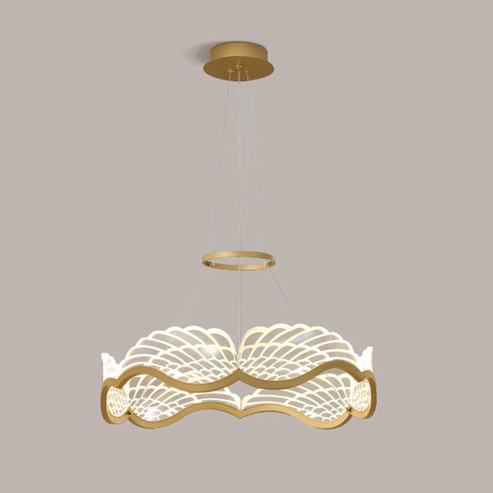 Lustre LED moderne pour îlot de cuisine et grand escalier d'entrée