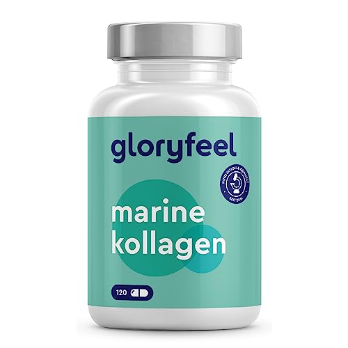 Marine Kollagen Kapseln hochdosiert - 1500mg reines Meereskollagen (Typ 1) - 120 Kapseln Kollagen Hydrolysat - 100% rein, laborgeprüft und ohne Zusätze in Deutschland hergestellt