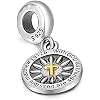 LONAGO 925 Sterling Silver Personalized Photo Charm Fit Compatible for Bracelet Necklace Customized Heart Round Shape Picture Bead