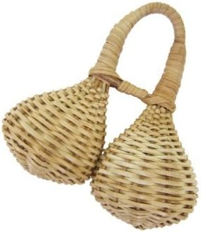 Africa Heartwood Project Double Woven Jingle Caxixi Shaker - 3" African Bottle Cap Shaker with Gourd Base, Colors Will Vary - Handcrafted African Musical Instrument