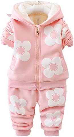 Yao Spring and Autumn Winter Fleece Flowers Warm Girls 2 Piece Set image 4