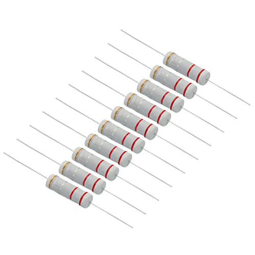 Image of PATIKIL 5Watt 0.22 Ohm Carbon Film Resistor, 10 Pcs 5% Tolerance Resistors Axial Lead Colored Ring for DIY Projects and Experiments