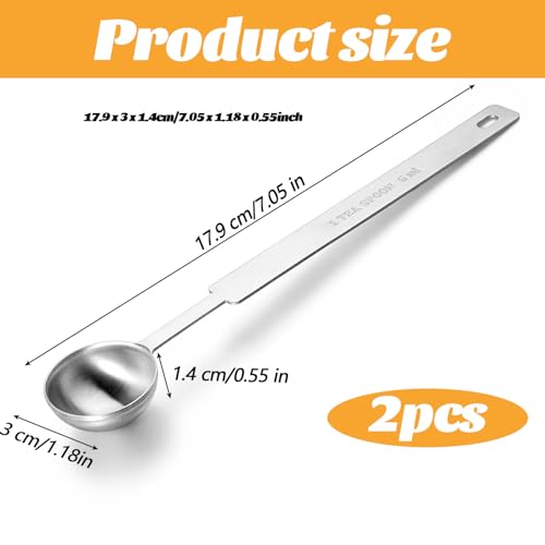2Pcs Teaspoon Tablespoon Measuring Spoons 5ml Stainless Steel Metal Measuring Spoons Table Spoon Teaspoon Measure Scoop Kitchen Gadgets for Cooking Baking - Image 4