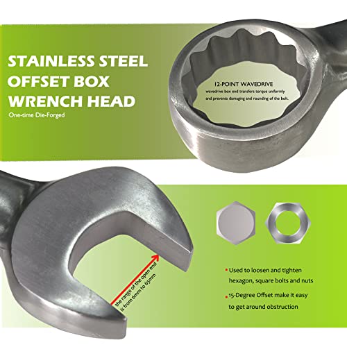 Wedo Stainless Steel Wrench Combination Open End 12 Points Box, Anti-Corrosion, High Strength,Polished Surface, Din Standard Size 1/2~9/16Inch (Ss8101A,Ss420) #TOP3