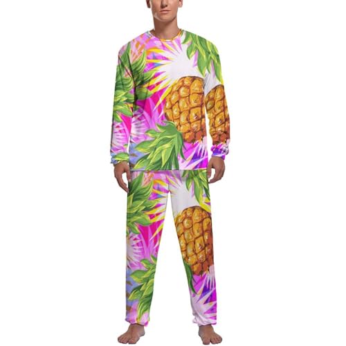 Pyjama homme manche longue et pantalon Couleur Ananas pour la nuit
