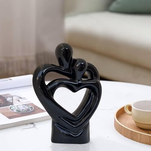Image of Xtore Passionate Romantic Couple Ceramic Statue for Home Decor (Pack of 1, Black)