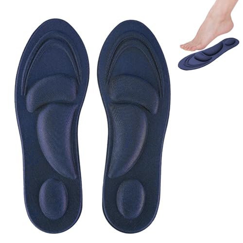 plplaaoo Orthopedische inlegzolen, inlegzolen voor plantaire fasciitis, sneakers voetbed, inlegzolen voor dames en heren (Blie2)