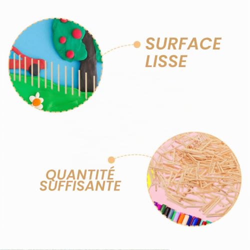 Cabilock 1000 Bâtonnets D'Allumettes En Bois Naturel 1.97In Pour Loisirs Créatifs Fabrication De Bougies Et Maquettes Diy Accessoires Faits Main – vue 5