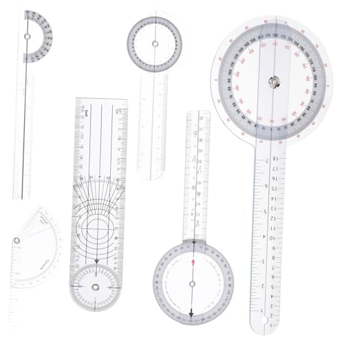 NOLITOY 6PCS Medical Goniometer Plastic Angle Protractor Finger Ruler Nonpowered Measuring Tool for Rehabilitation Accurate Multifunctional