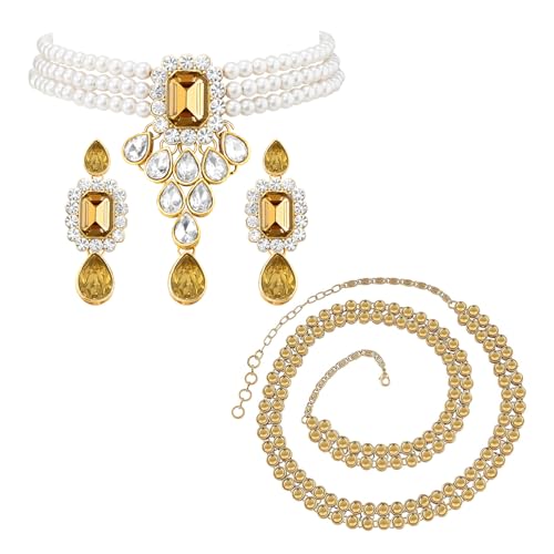 Image of Peora Crystal Faux Pearl Jewellery Gift Set for Women