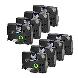 USUPERINK 8PK Compatible for Brother P-Touch Stencil Tape ST151 STe151 ST-151 STe-151 1' 24mm x 3m Black on Clear Non-Adhesive Stamp Etch Label for Ptouch PT-H500LI PT-D800W PT-E800W Label Maker
