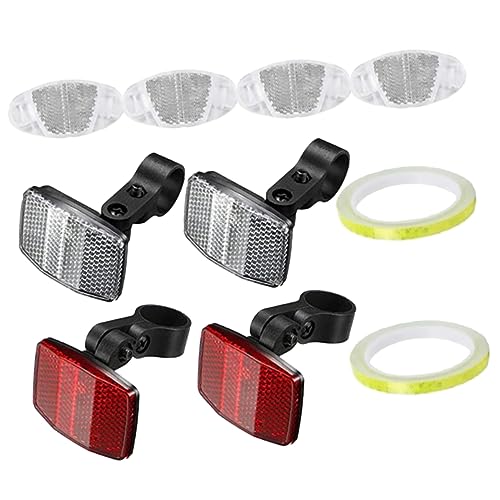 MUSISALY 1Set Bike Front and Rear Reflectors Kit Safety Warning Lens for Night Cycling Compatible with Road and Mountain Bikes Enhances Visibility for Safer Rides