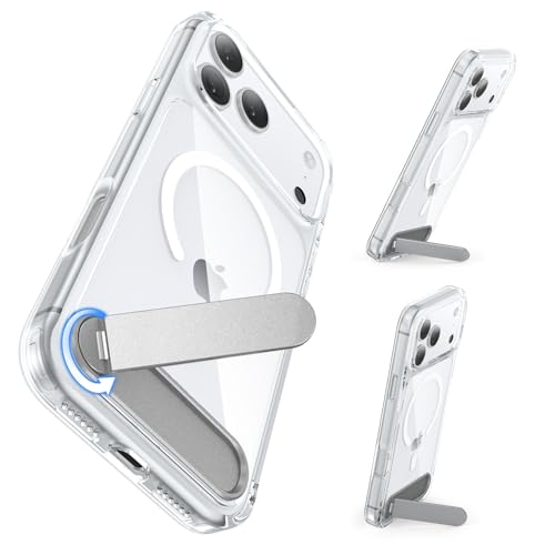 Coque avec béquille téléphone 2026 Pro transparente rigide anti-jaunissement