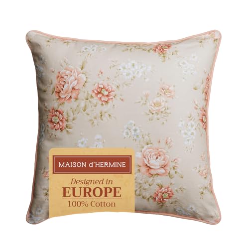 Maison d' Hermine Throw Pillow Covers 100% Cotton (20" x 20" - Pack of 1)