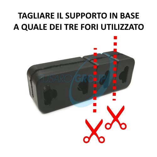 Coppia di 2 supporti universali in gomma per tubo