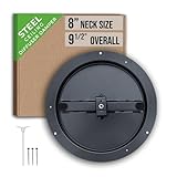 Fits 8 Inch Neck Air Duct | Steel Butterfly Damper by Handua | for Round Ceiling Air Supply Diffuser with Plastic Key-Handle | Black | Outer Dimension: 9-1/2'