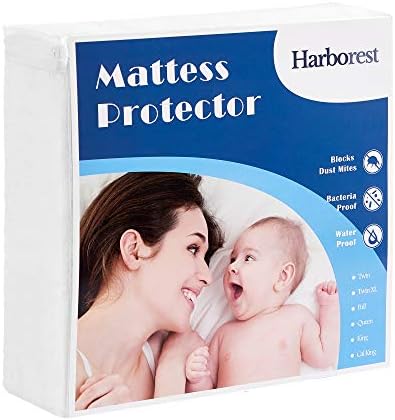 HARBOREST 100% Waterproof Mattress Protector - Premium Hypoallergenic Mattress Cover Cotton Terry Surface - Vinyl Free, King