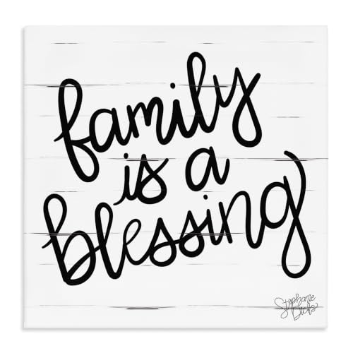 'Family Is Blessing Rustic Minimal Calligraphy'| Canvas Art