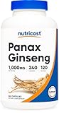 Nutricost Panax Ginseng 1000mg, 240 Capsules - Non GMO, Gluten Free, 120 Servings