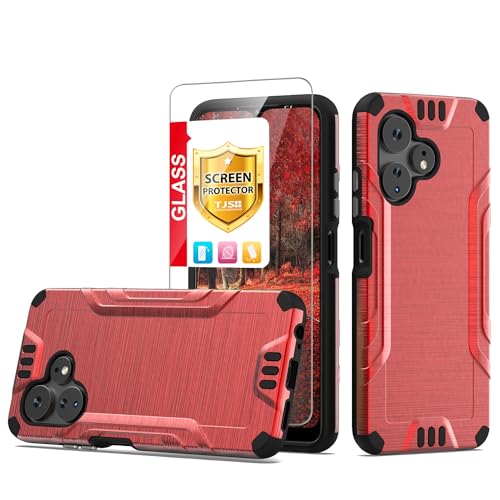 Coque Celero 5G+ Plus 2024 TJS antichoc rouge avec verre trempé